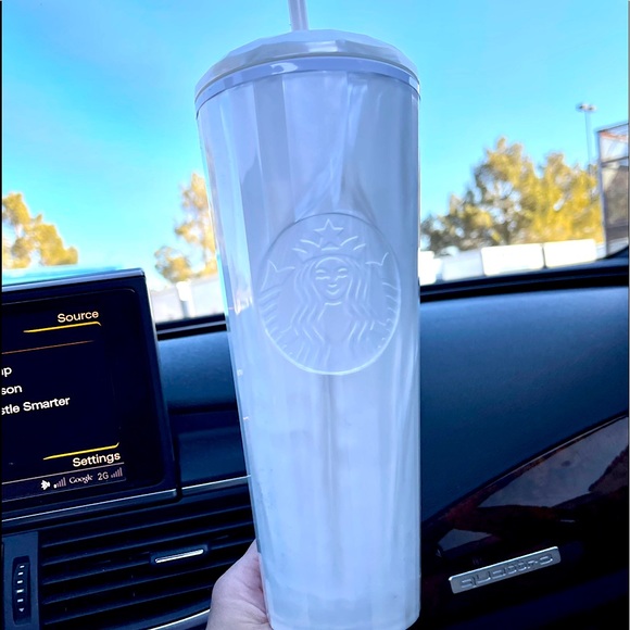 ❌LAST ONE‼️🤍Starbucks white pearl Dome Tumbler cup 🤍Valentines 2022